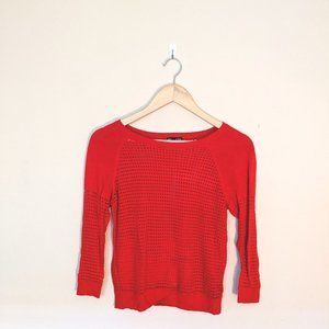 EXPRESS red crop netted top